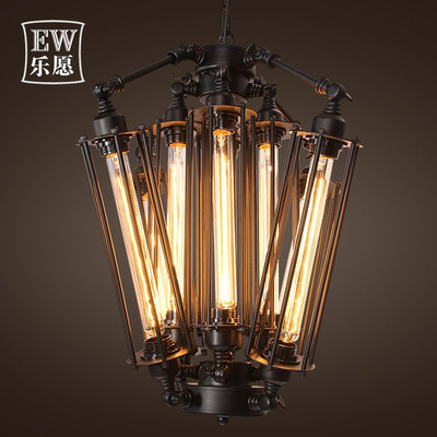 乐愿金属朋克八头灯饰 美式复古工业风的餐厅吧台点睛之笔